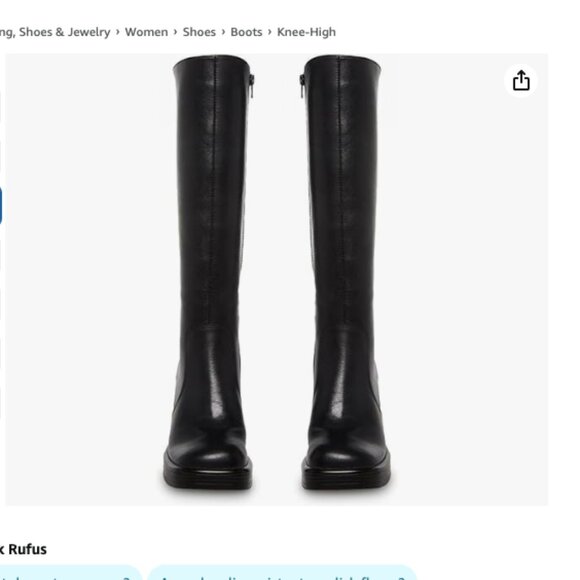 SOVANYOU Black Leather Boots Platform NEW IN BOX - Picture 3 of 5